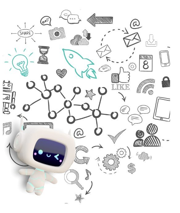 Illustration of AI connecting business tools